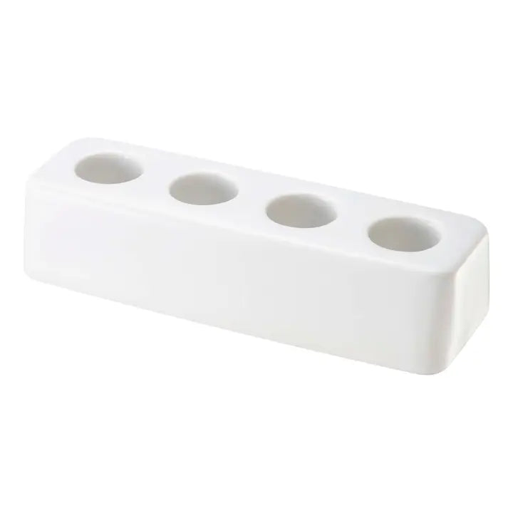 Plain Ceramic Toothbrush Stand - White
