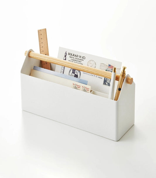 Pen + Desk Organizer Caddy - Steel + Wood