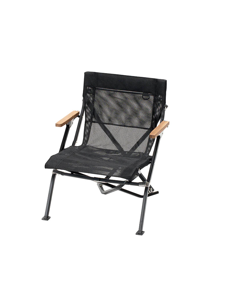 Mesh Luxury Low Beach Chair Black - Festival Item
