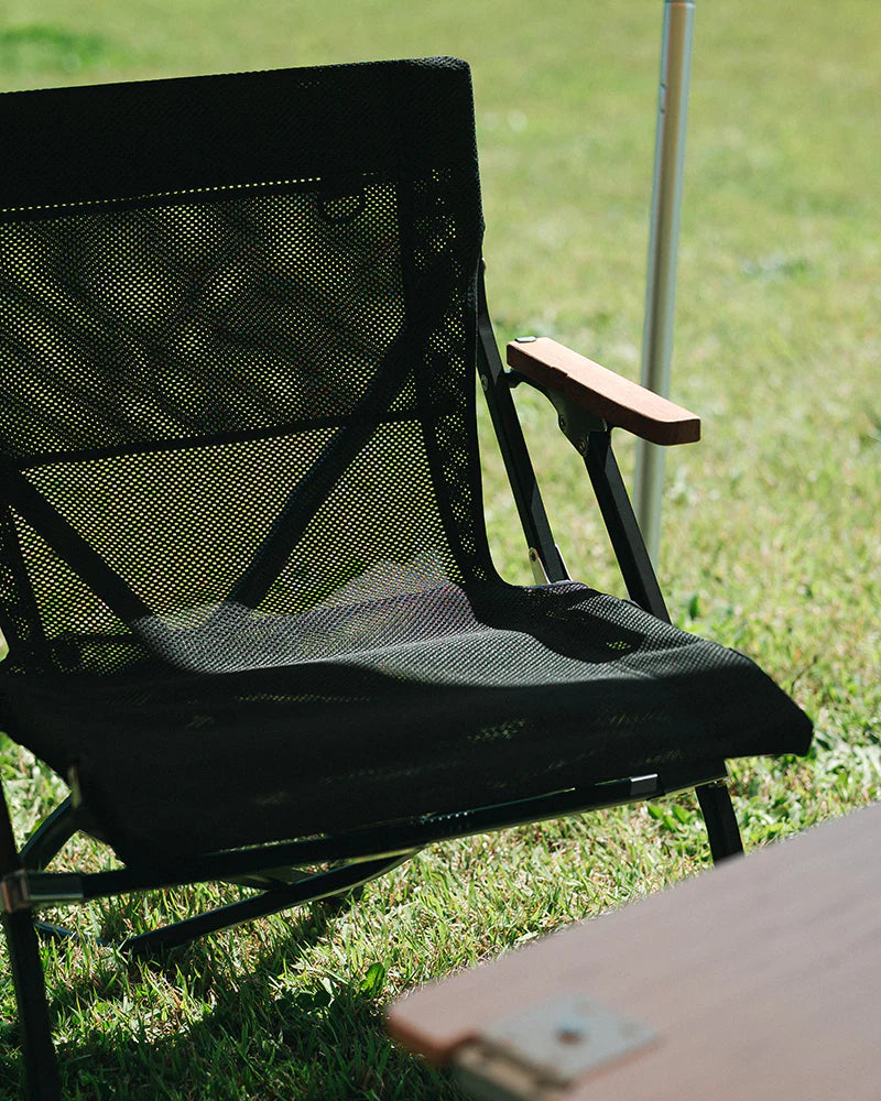Mesh Luxury Low Beach Chair Black - Festival Item