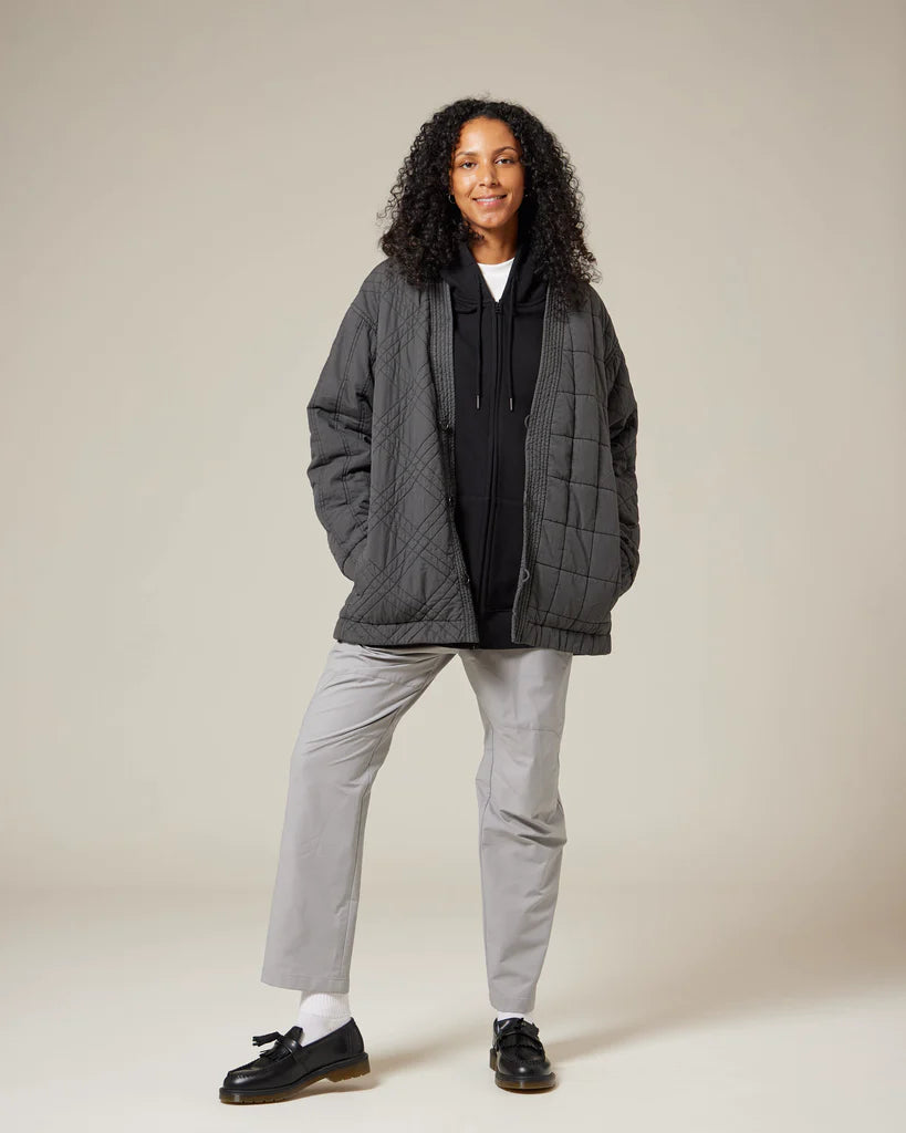 Upcycled Cotton Quilted Jacket - Black