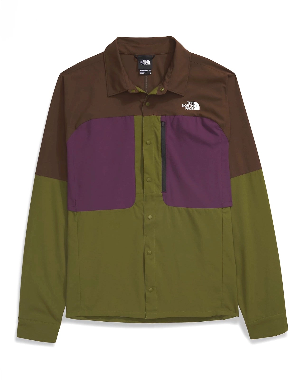 Men’s First Trail UPF Long-Sleeve Shirt - Forest Olive/Demitasse Brown/Black Currant Purple