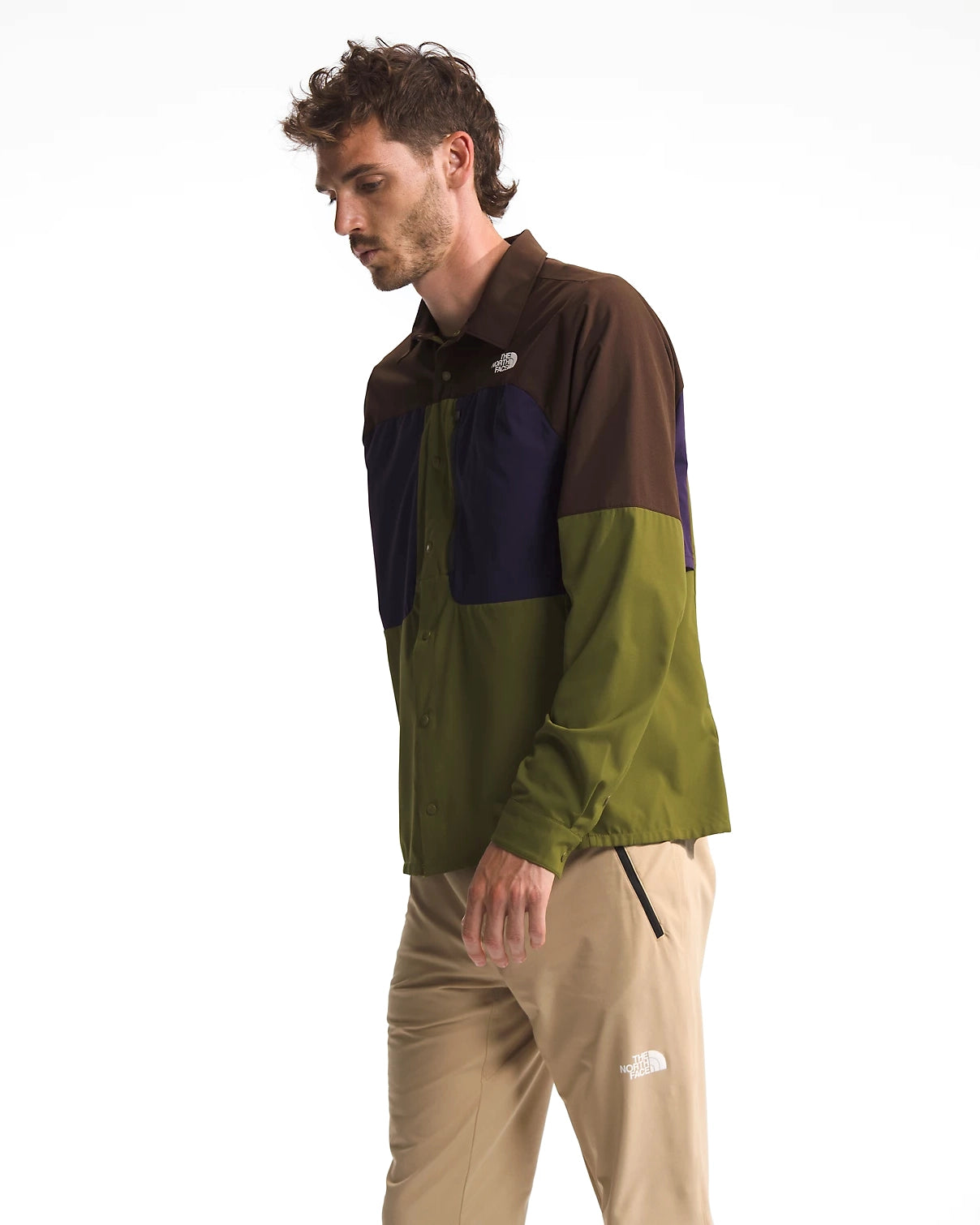 Men’s First Trail UPF Long-Sleeve Shirt - Forest Olive/Demitasse Brown/Black Currant Purple