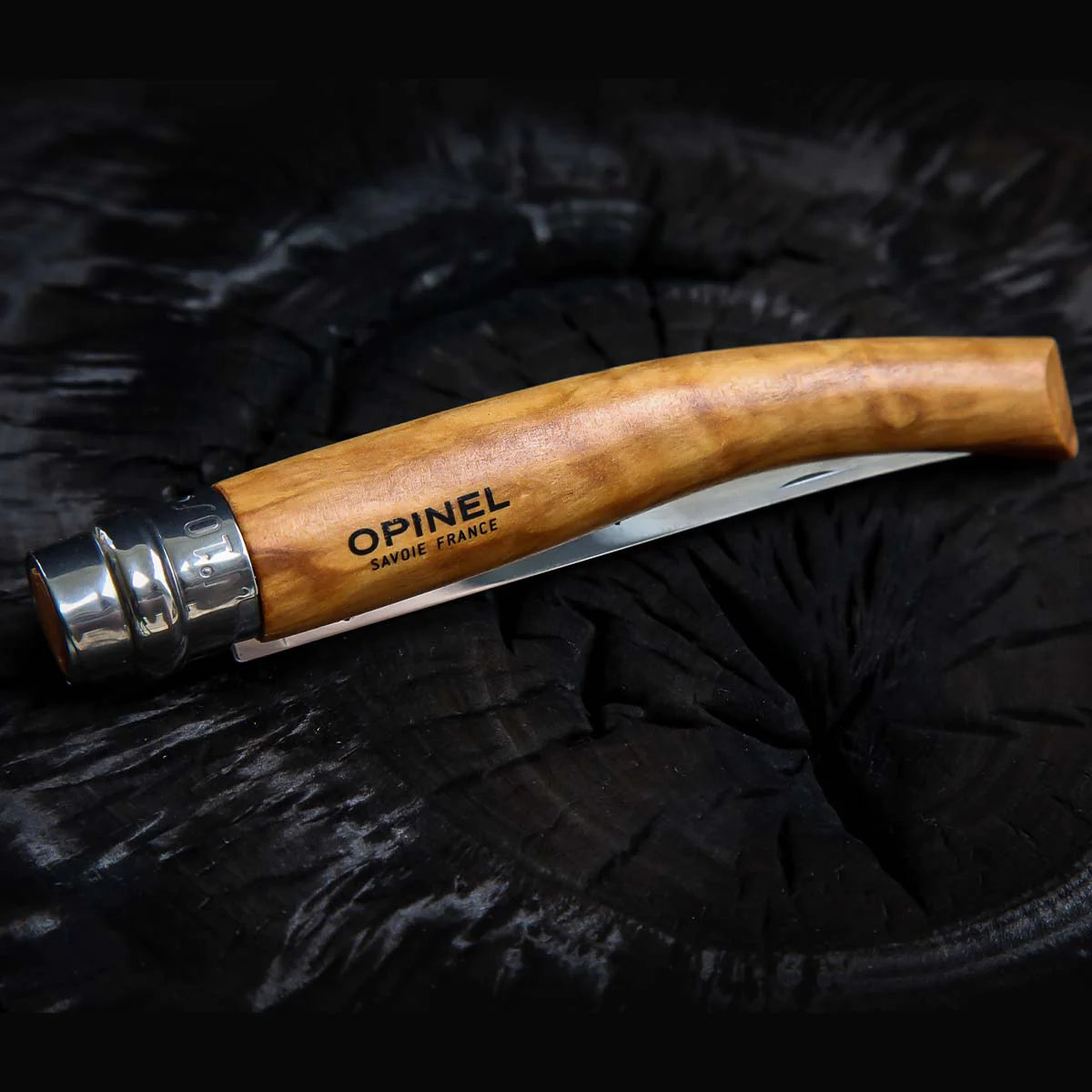 No.10 Olive Wood Folding Fillet Knife with Wood Box & Sheath