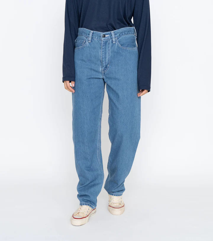 5Pockets Straight Denim Pants - Indigo Bleach