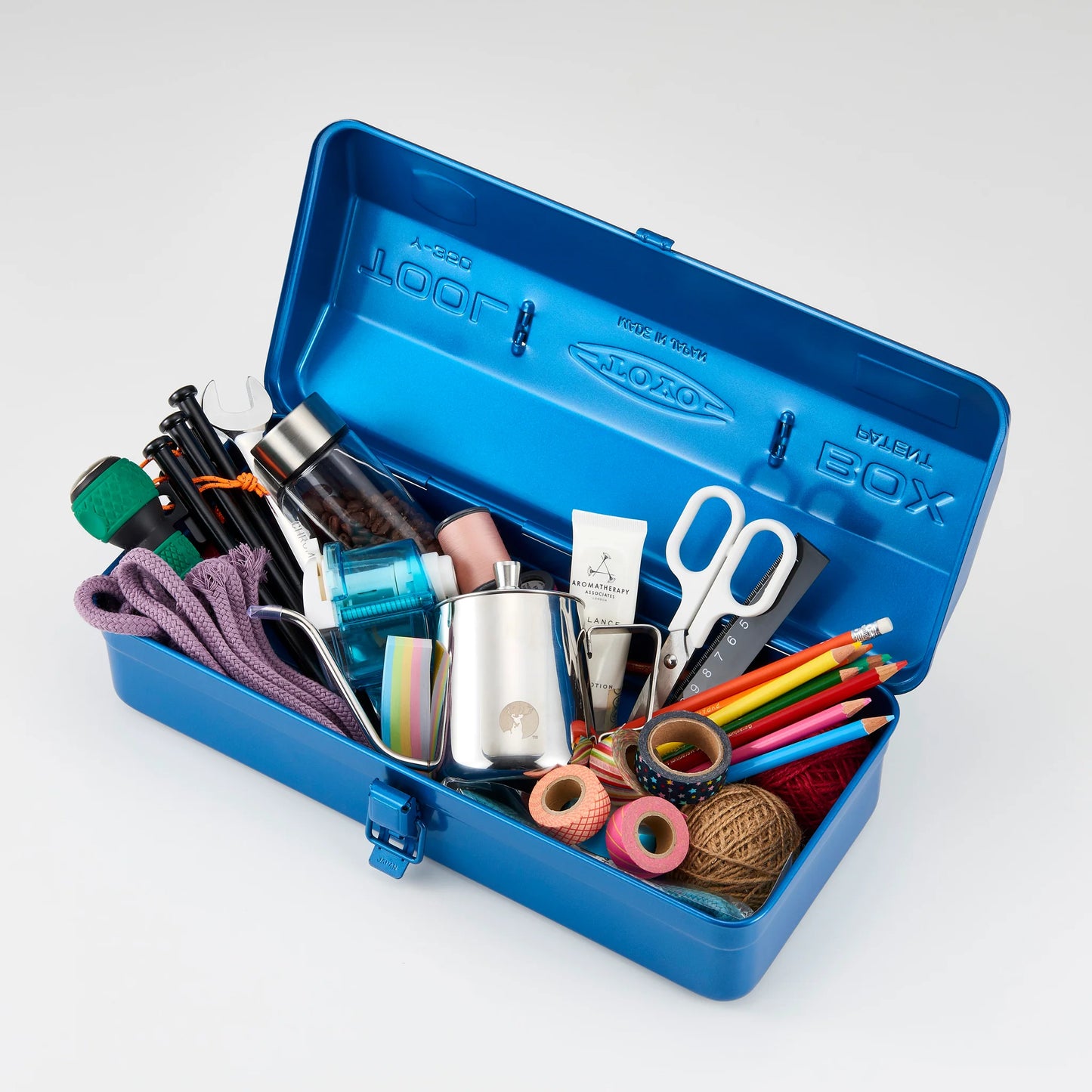 Y-350 Steel Toolbox with Top Handle and Camber Lid - Blue