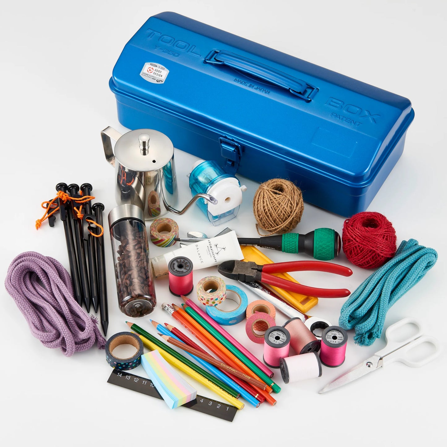 Y-350 Steel Toolbox with Top Handle and Camber Lid - Blue