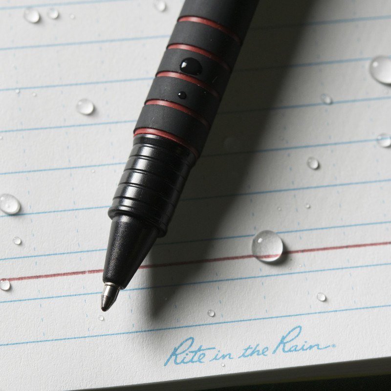 All-Weather Durable Pen - Flat Black Red Ink