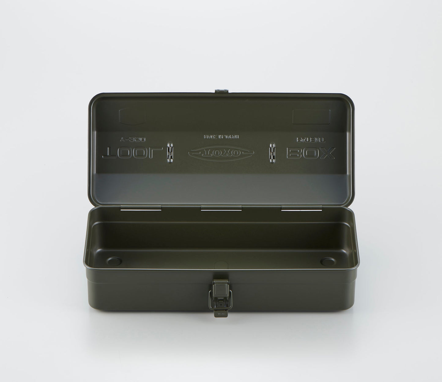 Y-350 Steel Toolbox with Top Handle and Camber Lid - Military Green