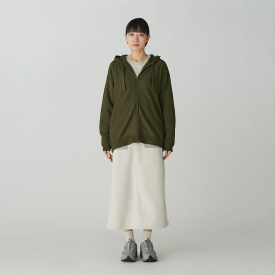 TAKIBI Sweatshirt Zip Up Hoodie - Olive