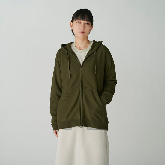 TAKIBI Sweatshirt Zip Up Hoodie - Olive