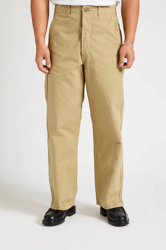 Wide Fit French Work Pants - Khaki