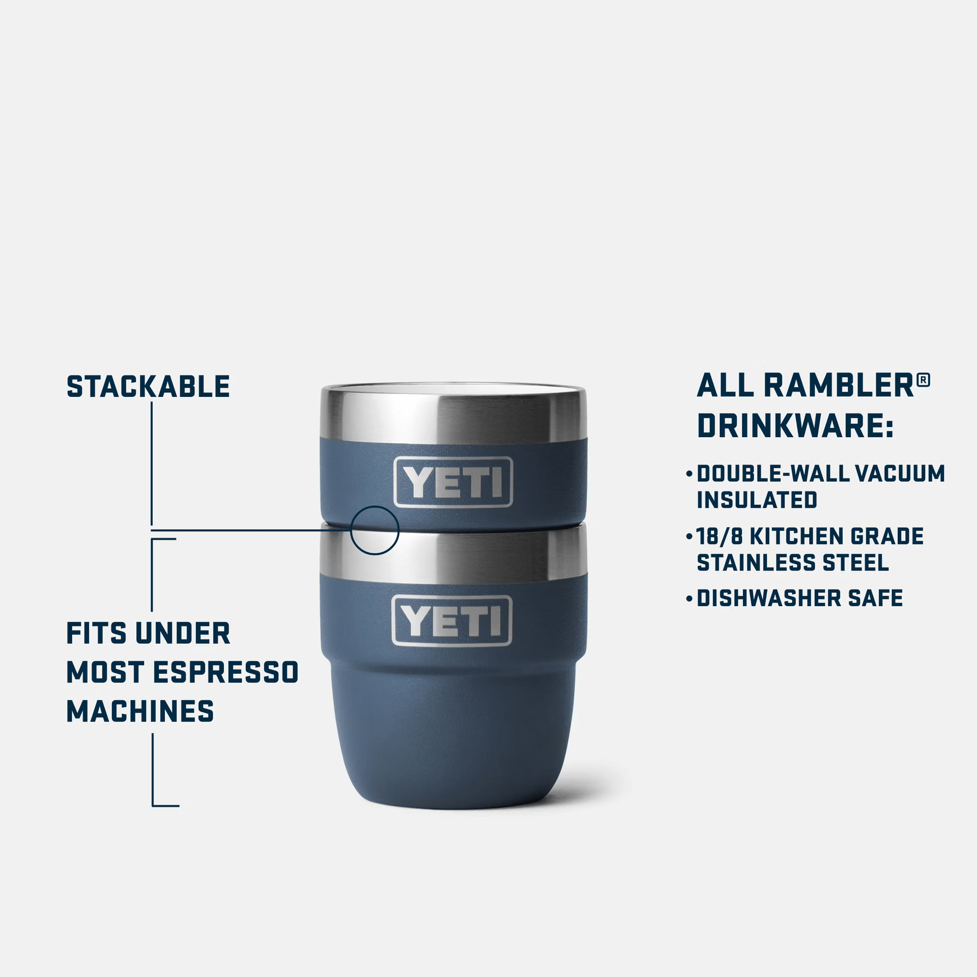 RAMBLER 4 OZ CUP 2PK - Black
