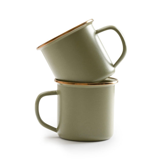 Enamel 2-Tone Mug Set - Olive Drab