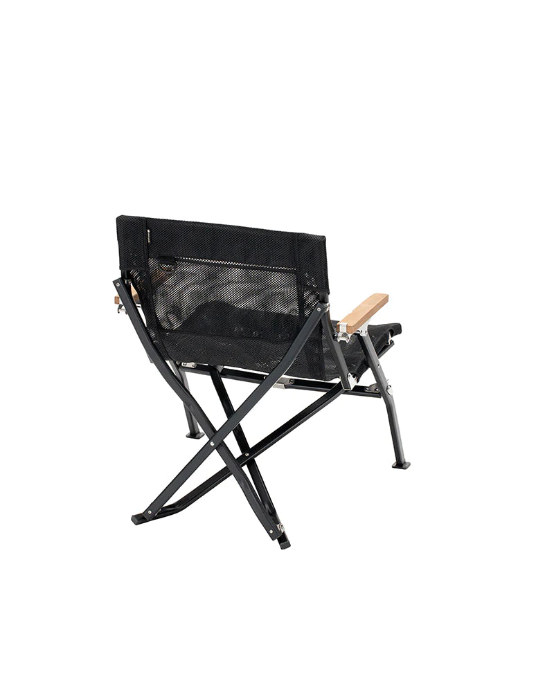 Mesh Luxury Low Beach Chair Black - Festival Item