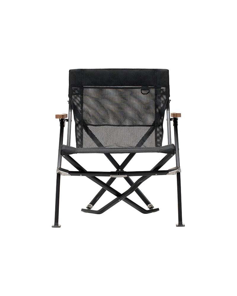 Mesh Luxury Low Beach Chair Black - Festival Item