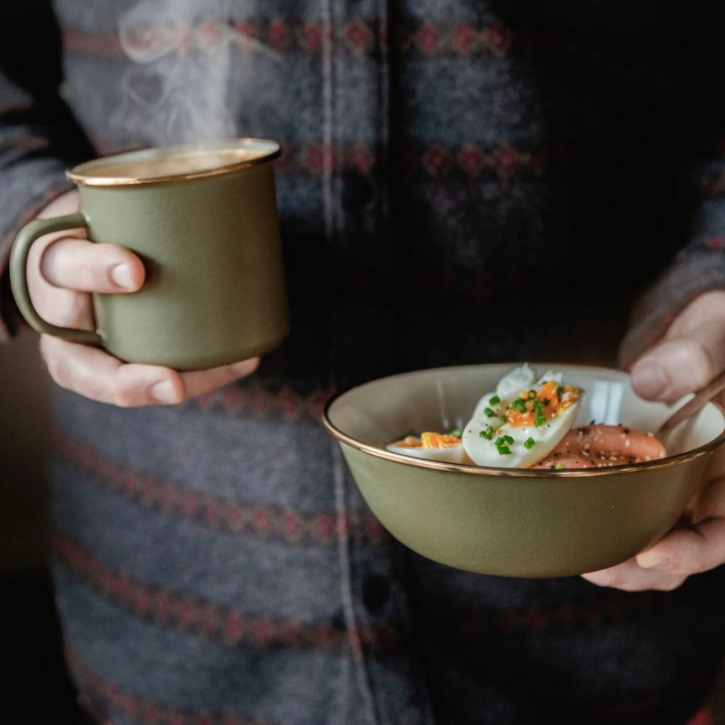 Enamel 2-Tone Mug Set - Olive Drab