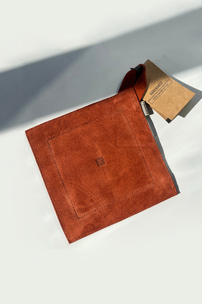 Suede Leather Hot Pad - Terracotta