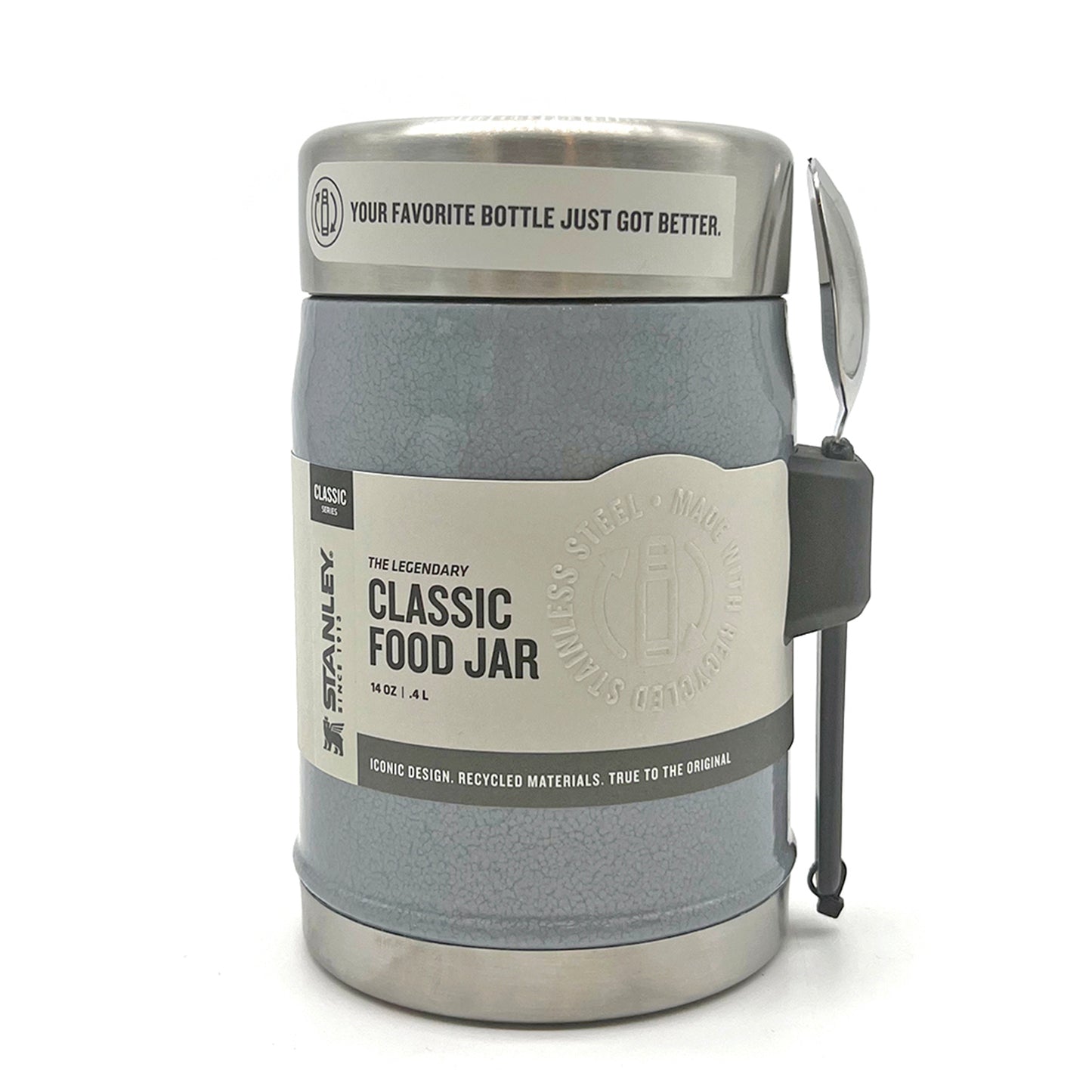 Stanley Classic Legendary RSS 14 oz. Food Jar with Spork, Hammertone Silver