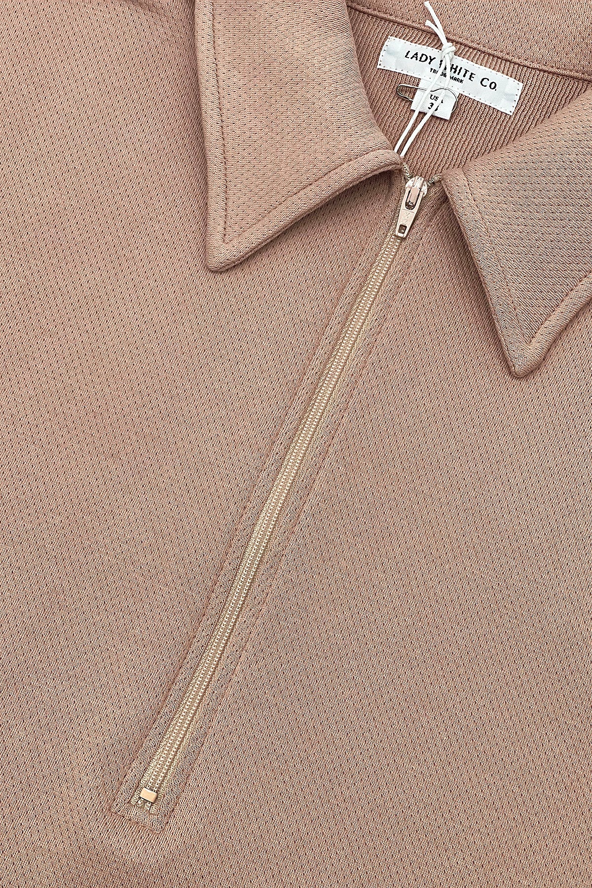 Half Zip Polo - Pink Glass