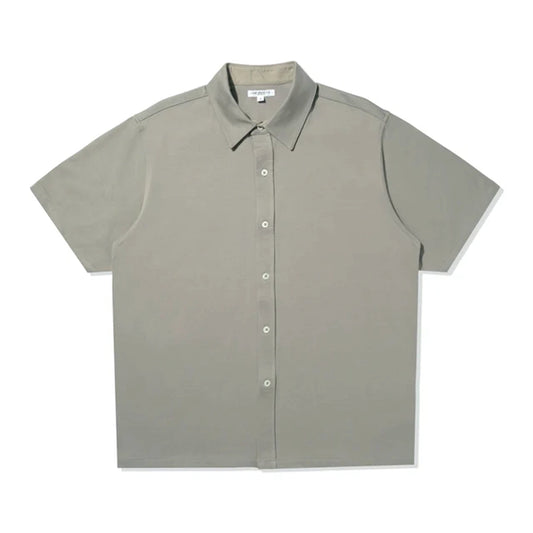 S/S Jersey Button Up - Granite