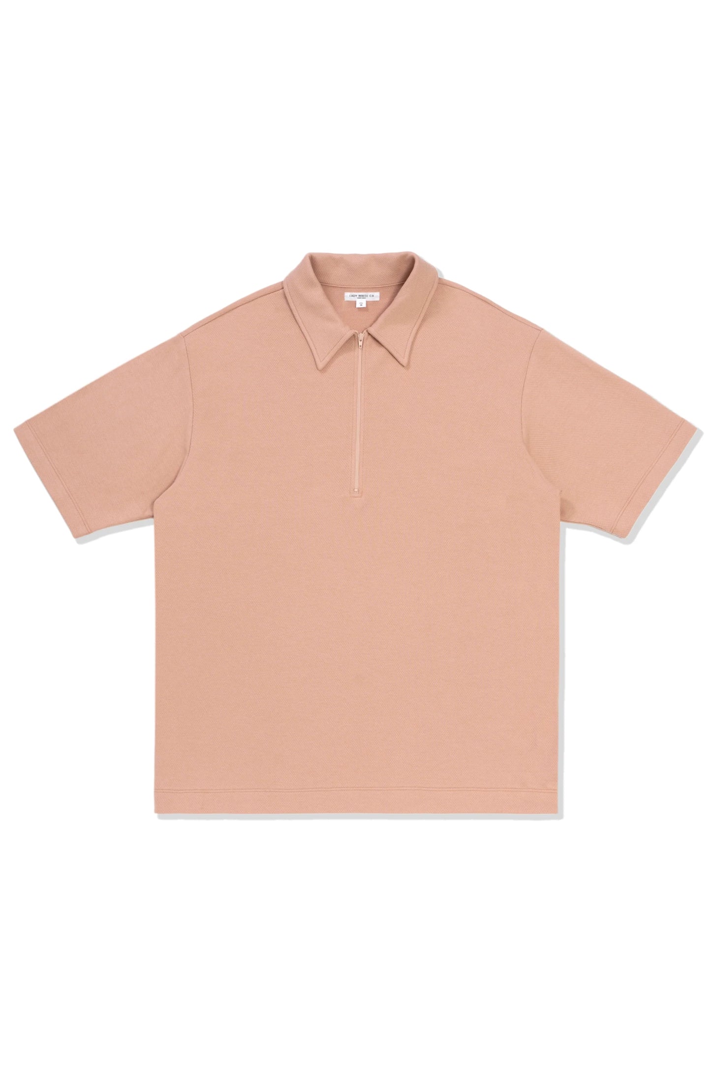 Half Zip Polo - Pink Glass