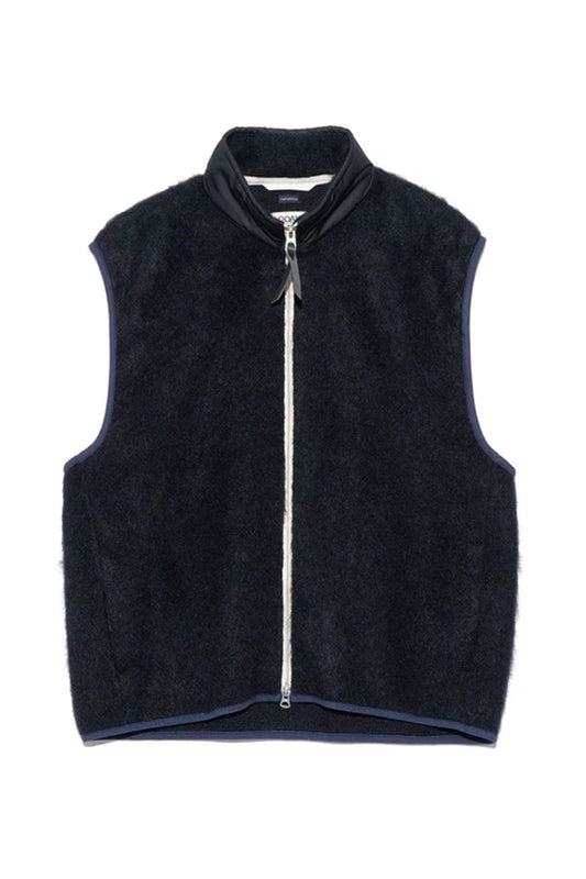 Zip-Up Mohair Vest - Navy