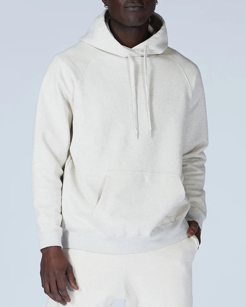 Recycled Cotton Pullover Hoodie - Oatmeal