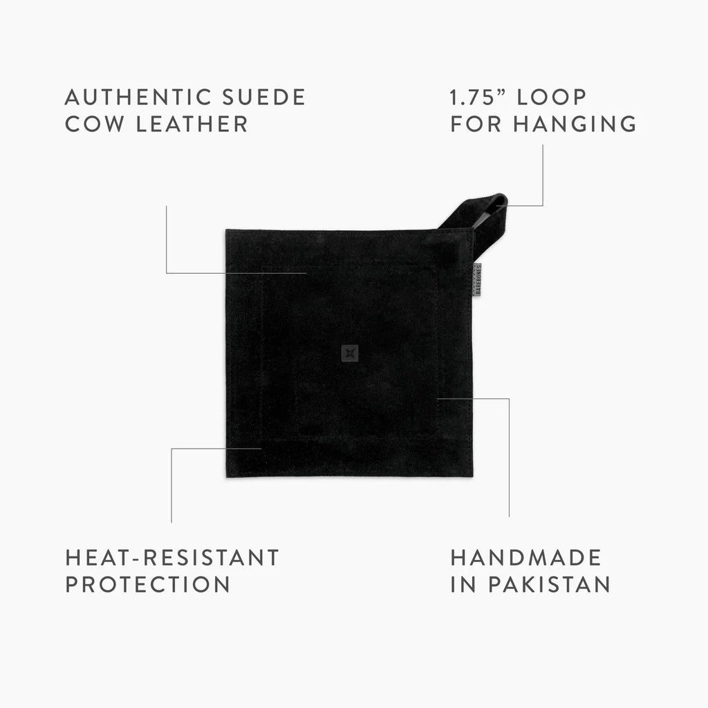 Suede Leather Hot Pad - Black