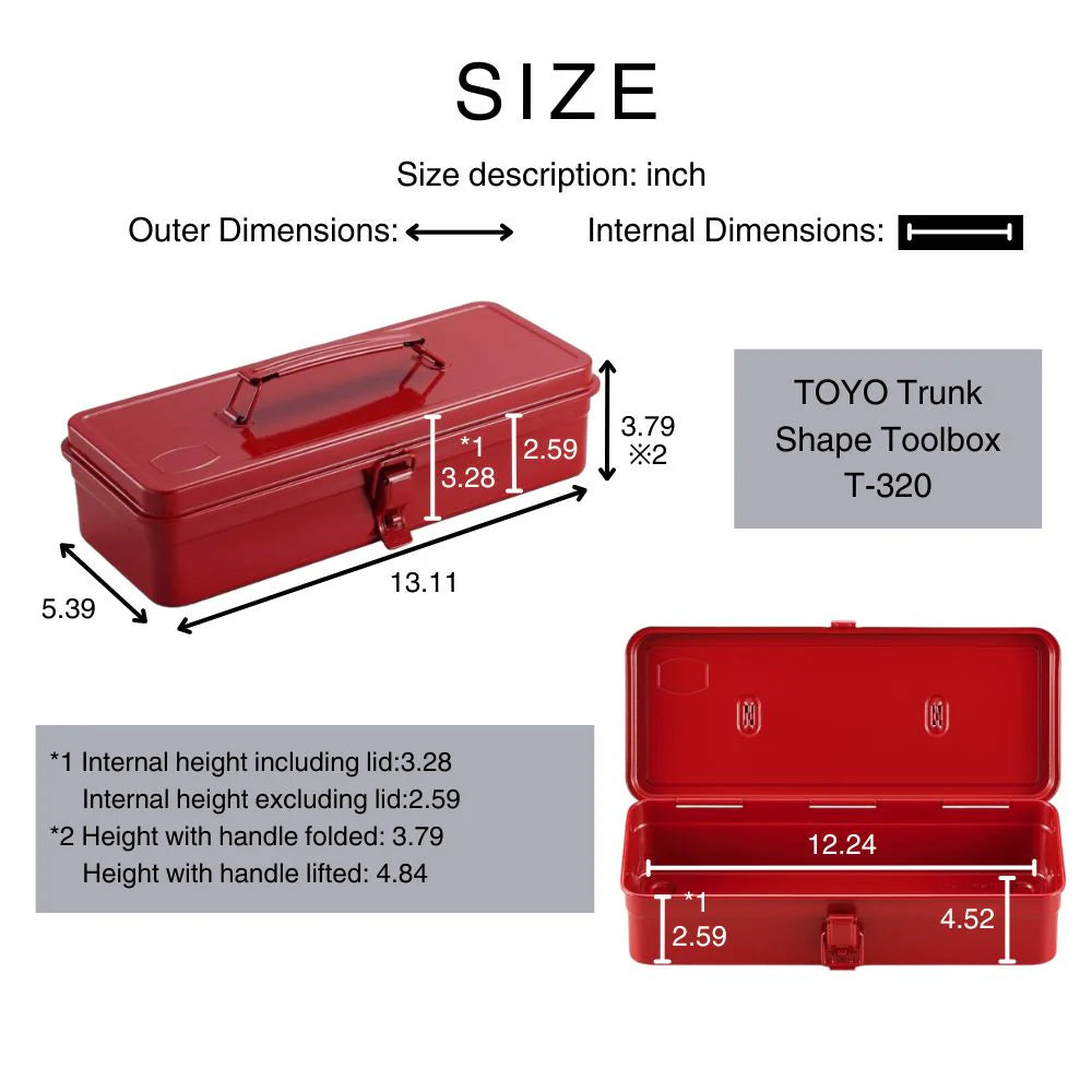T-320 Steel Toolbox with Top Handle and Flat Lid - Silver