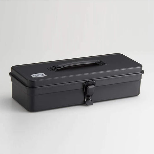 T-320 Steel Toolbox with Top Handle and Flat Lid - Black