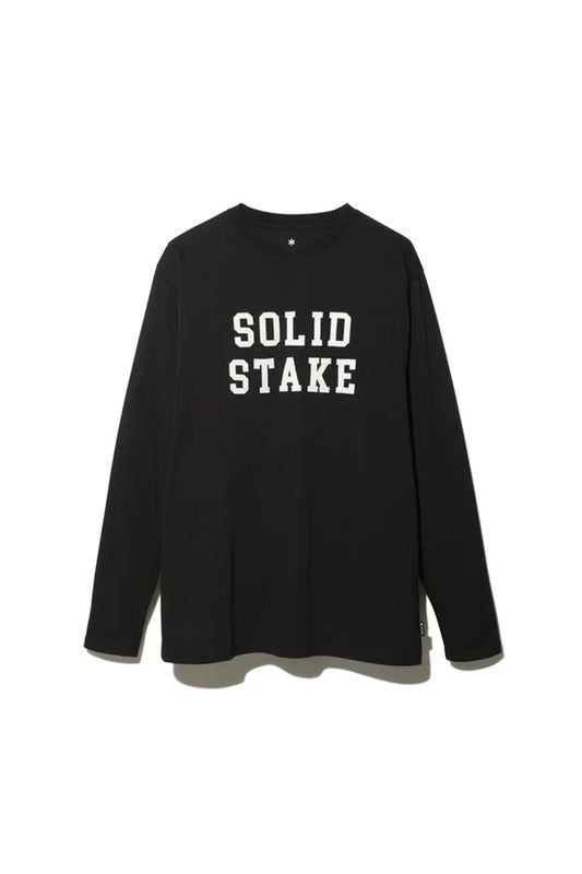 Solid Stake Felt Logo L/S T shirt - Black