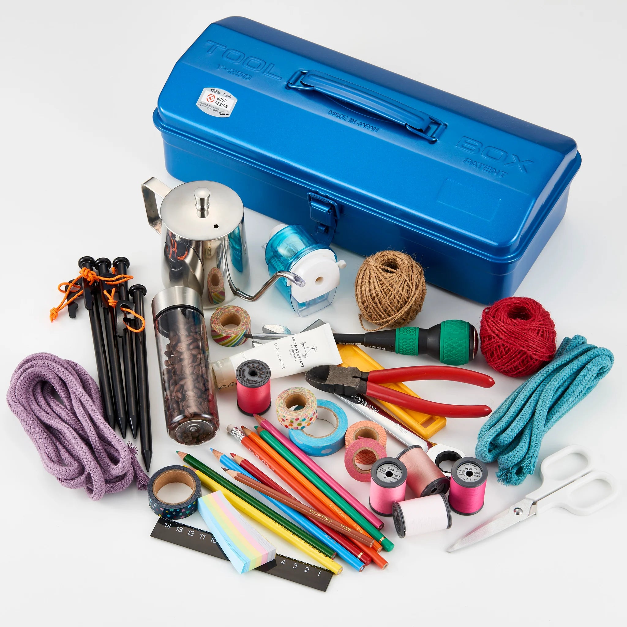 Y-350 Steel Toolbox with Top Handle and Camber Lid - Blue