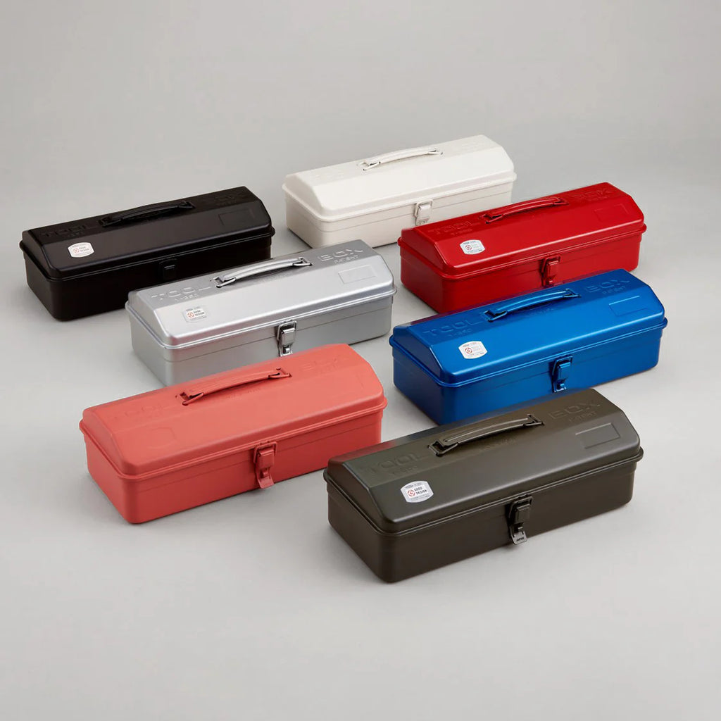 Y-350 Steel Toolbox with Top Handle and Camber Lid - Black