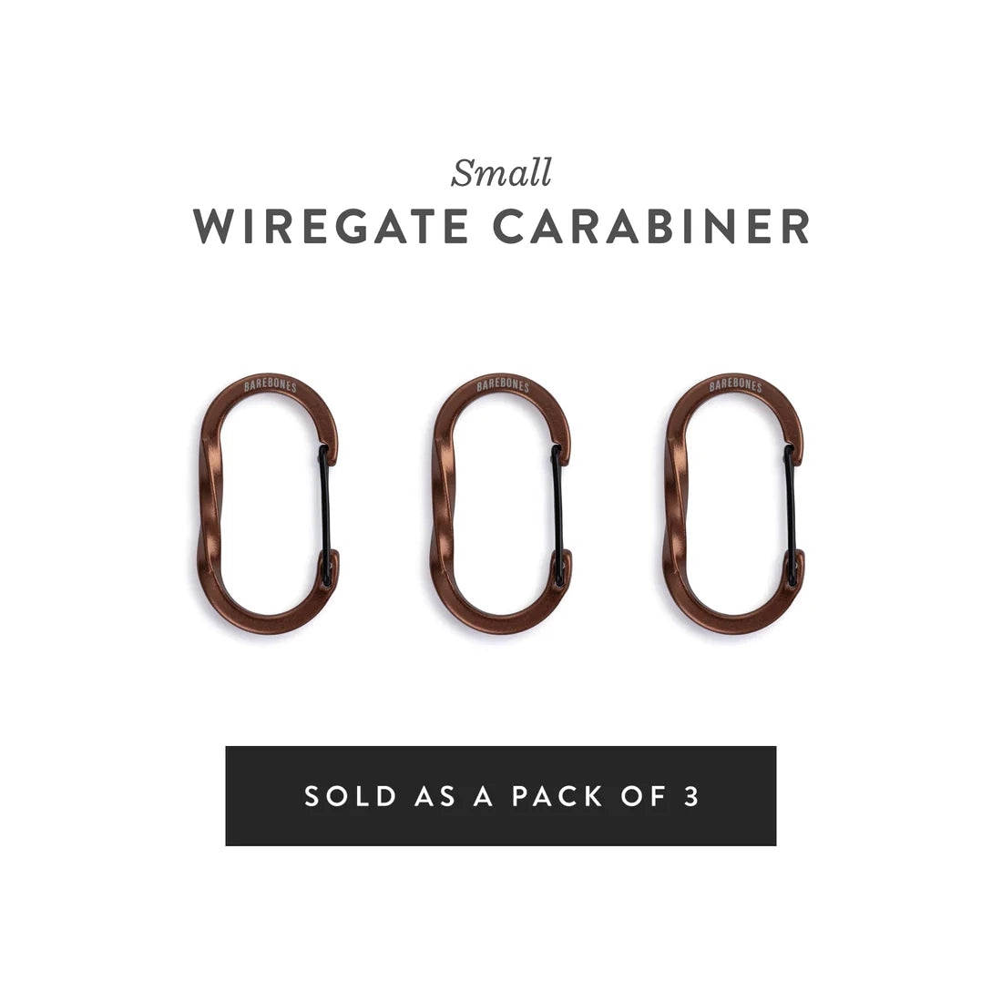 Wiregate Carabiner Small 3pc - Copper