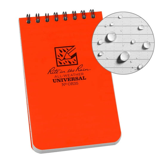 3 x 5 Top Spiral Notebook - Orange