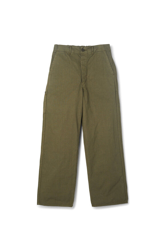 Wide Fit French Work Pants - Army Green