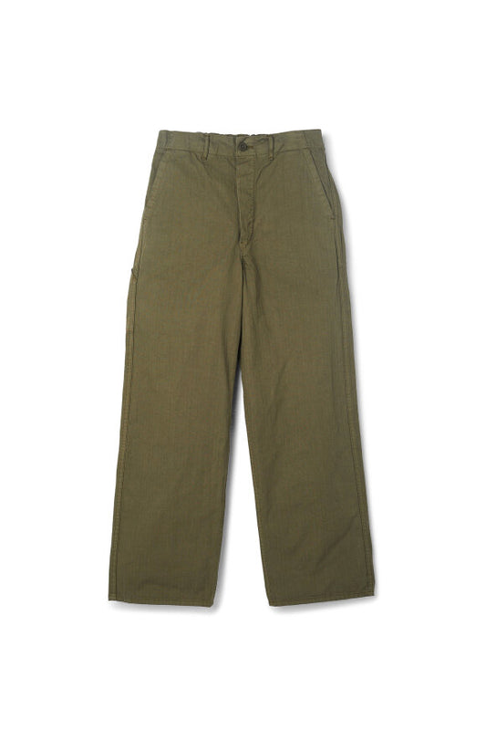 Wide Fit French Work Pants - Army Green