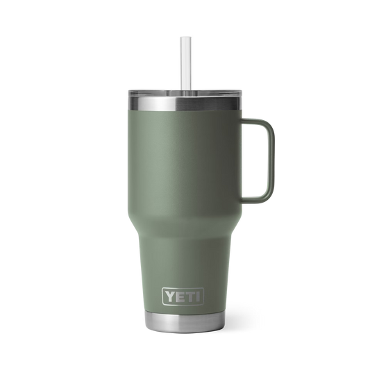 RAMBLER 35 OZ STRAW MUG - Camp Green