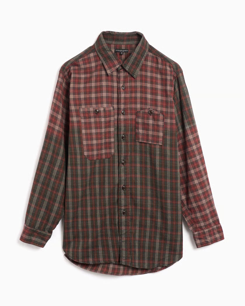 Work Shirt - Olive / Red Plaid
