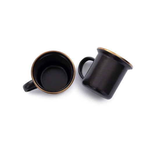 Enamel Espresso Cup Set - Charcoal