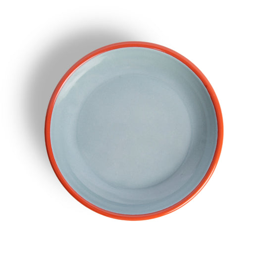 Dinner plate Get Out - Tomato/Smoke Blue