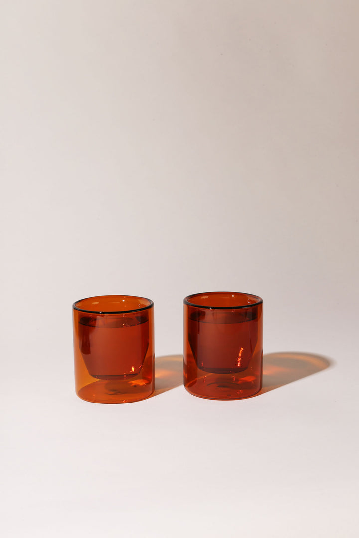 Double-Wall 6oz Glasses Set of Two - Amber