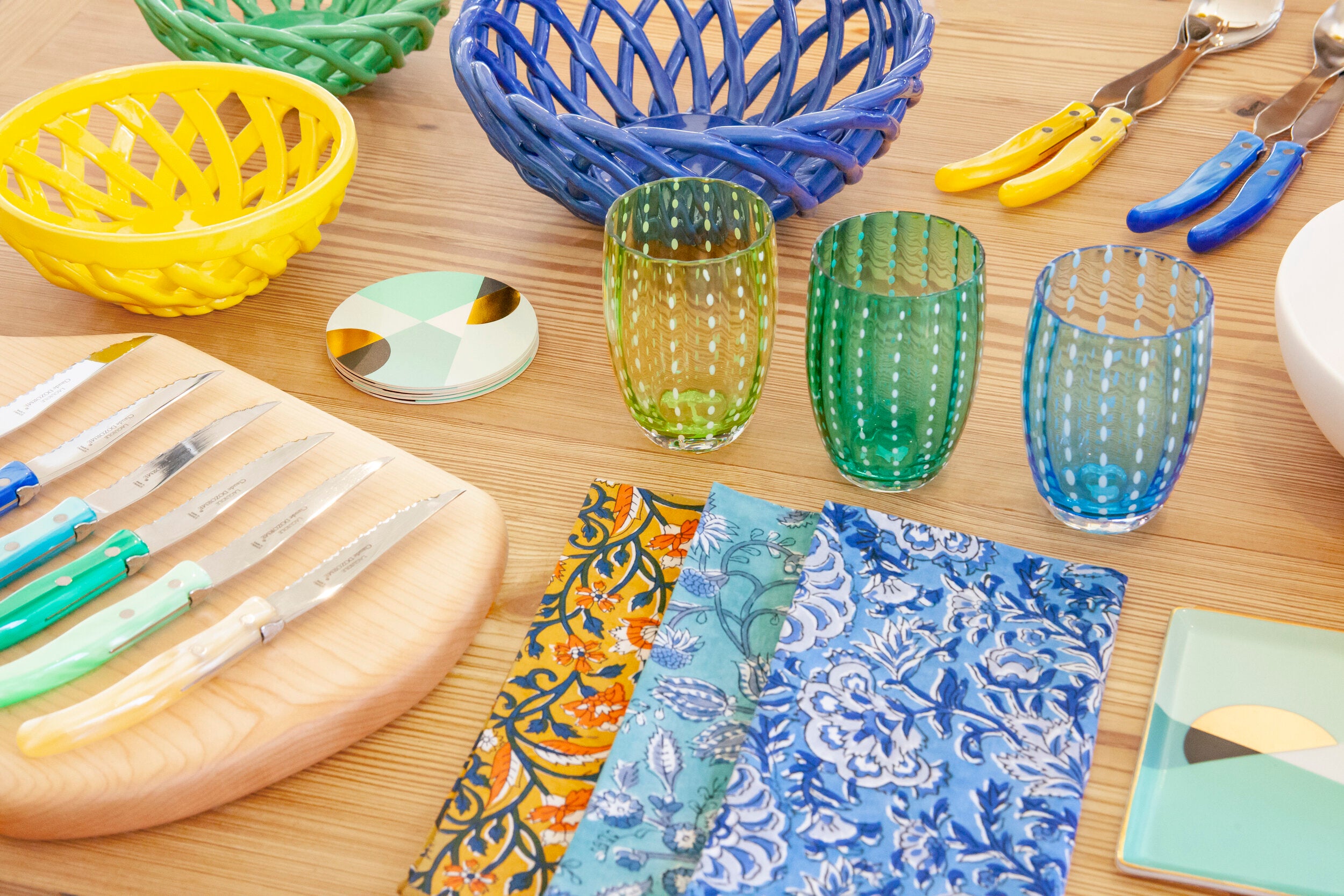 Sicilia Ceramic Basket Small Yellow