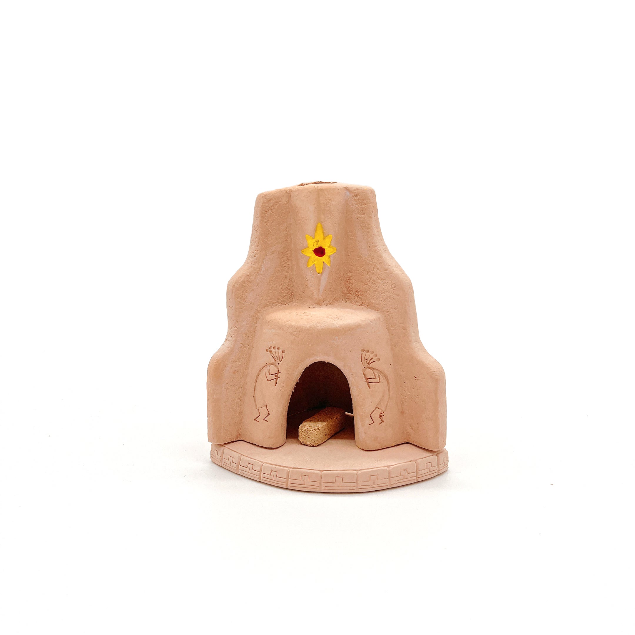 Southwest Style Corner Fireplace with Pinon 40 count Box of natural wood incense