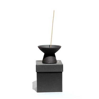 Shibui Raw Black Stoneware Incense Holder