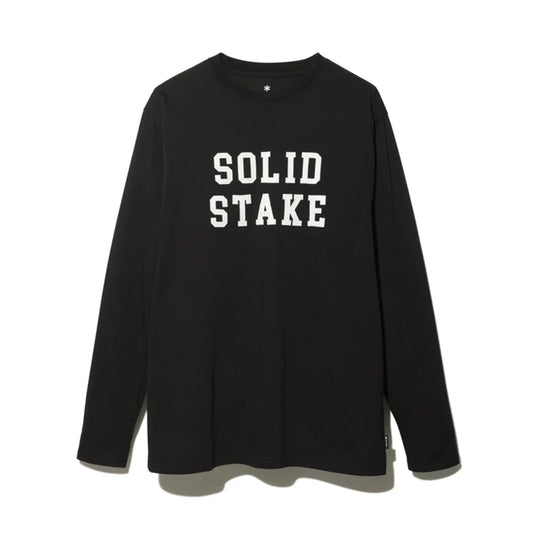 Solid Stake Felt Logo L/S T shirt - Black