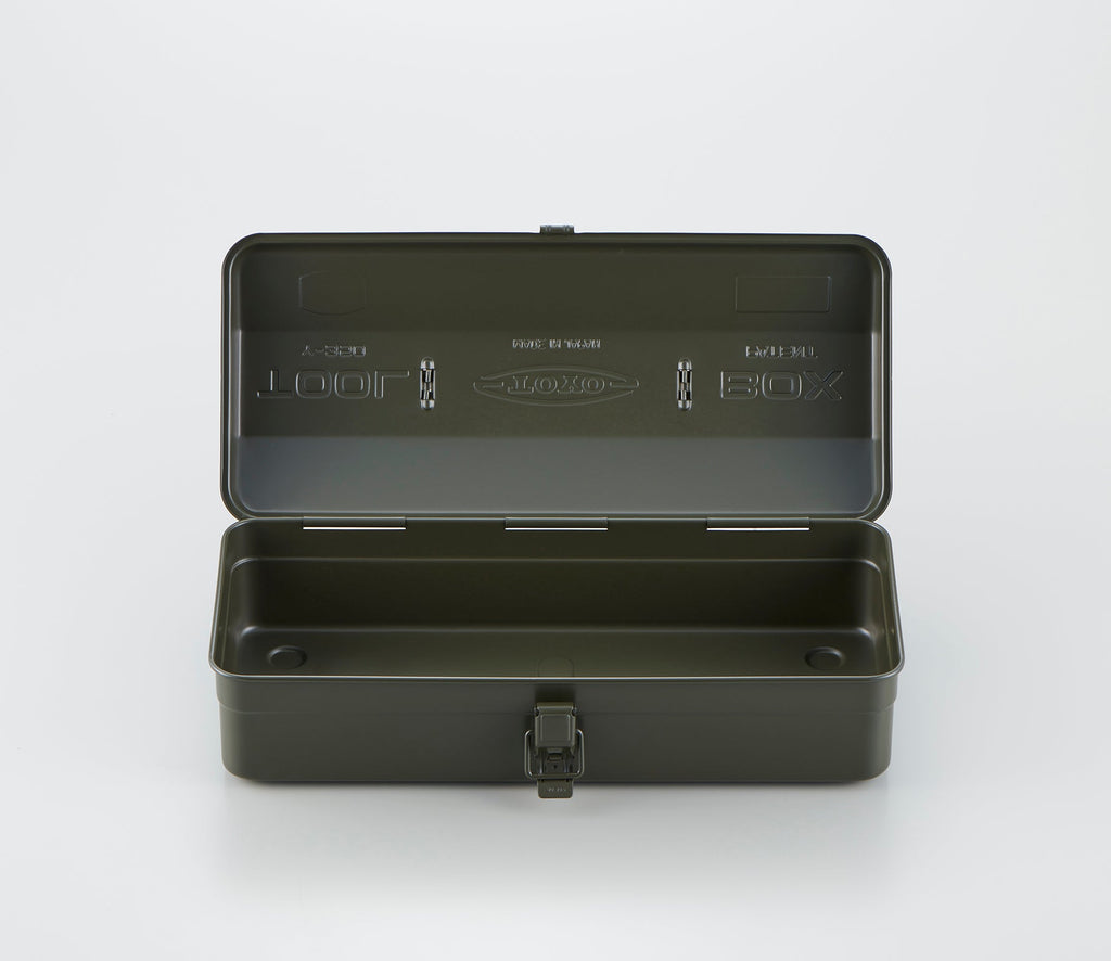 Y-350 Steel Toolbox with Top Handle and Camber Lid - Military Green