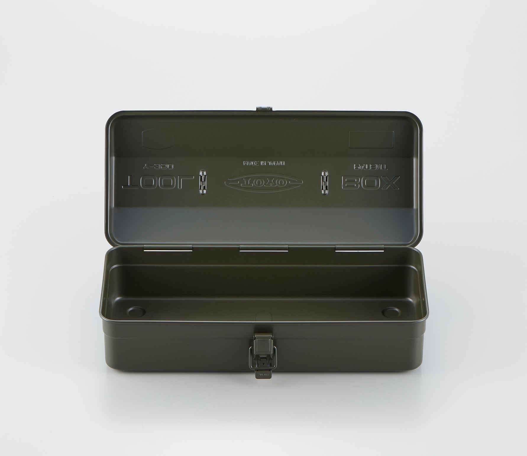 Y-350 Steel Toolbox with Top Handle and Camber Lid - Military Green