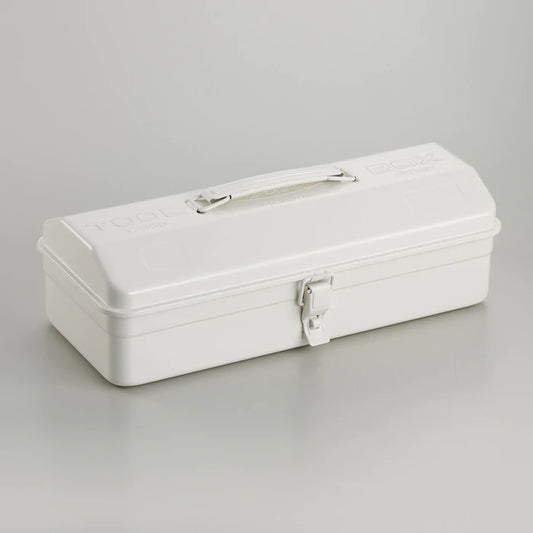 Y-350 Steel Toolbox with Top Handle and Camber Lid - White